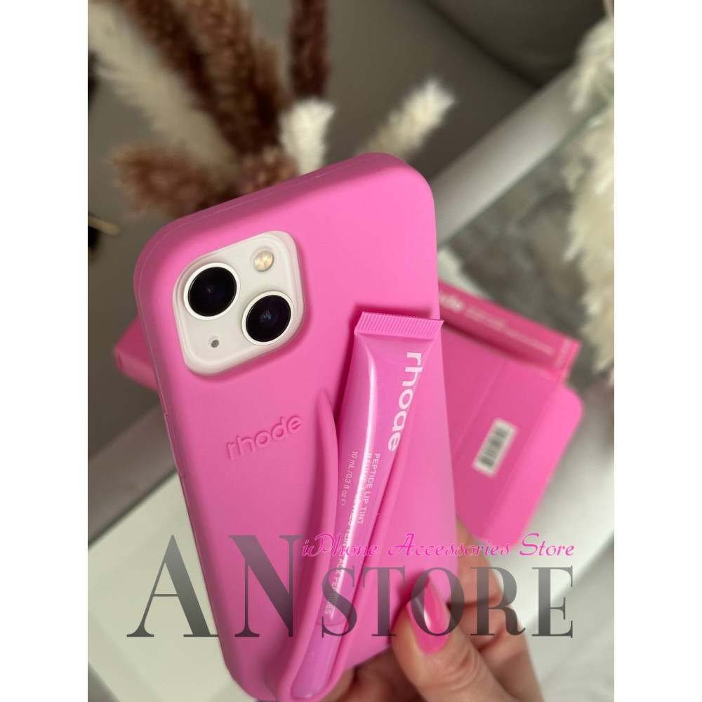 Рожевий чохол Rhode на айфон 13 з відділенням для блиску для губ